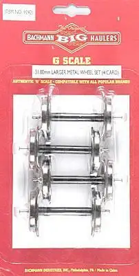 Bachmann 92421 G Scale Metal Wheel Set -- Large - 1-1/4" 31mm pkg(4)