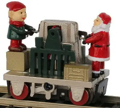 Bachmann 46224 HO Scale Gandy Dancer Operating Handcar DC Christmas Santa & Elf