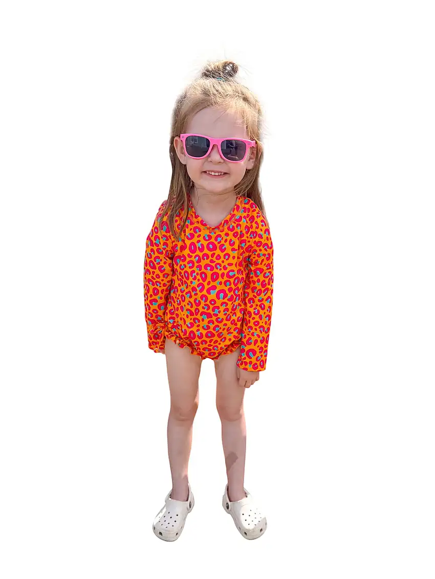 Wild Leopard Rash Guard Swimsuit