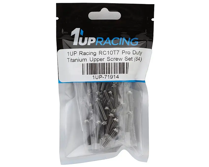 1UP Racing Team Associated RC10T7 Pro Duty Titanium Upper Screws Set (84)