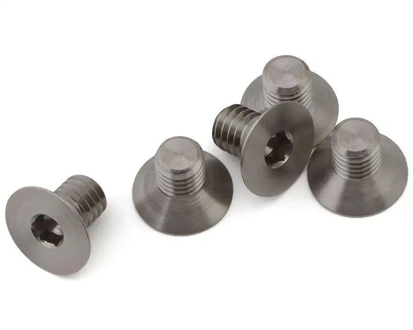 1UP Racing M4 Pro Duty Flat Head Titanium Screws (5) (4x6mm)