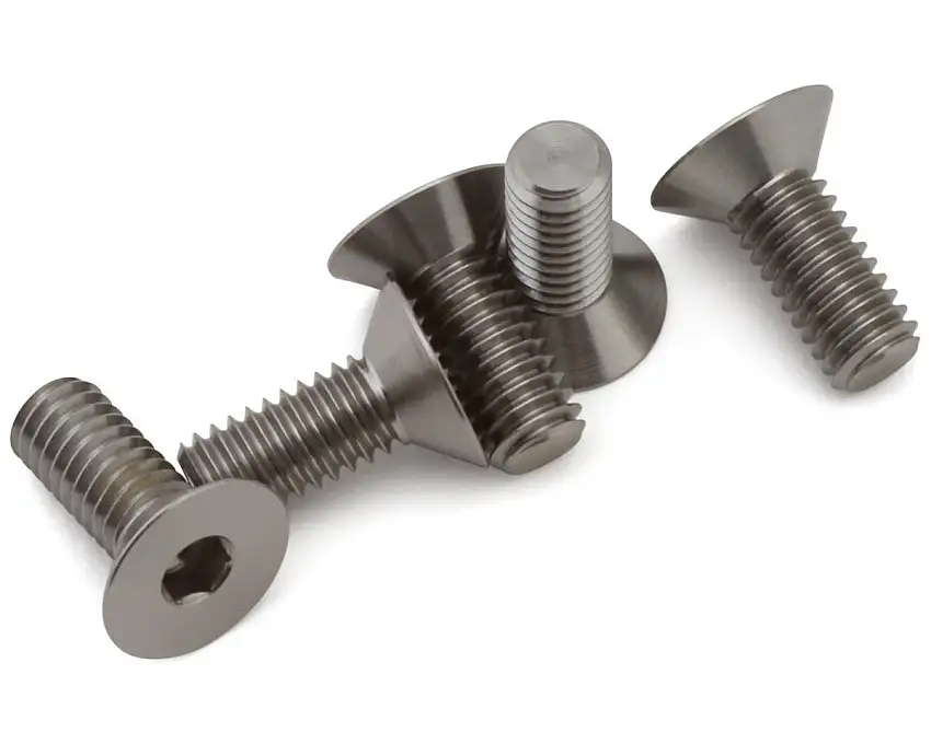 1UP Racing M4 Pro Duty Flat Head Titanium Screws (5) (4x10mm)