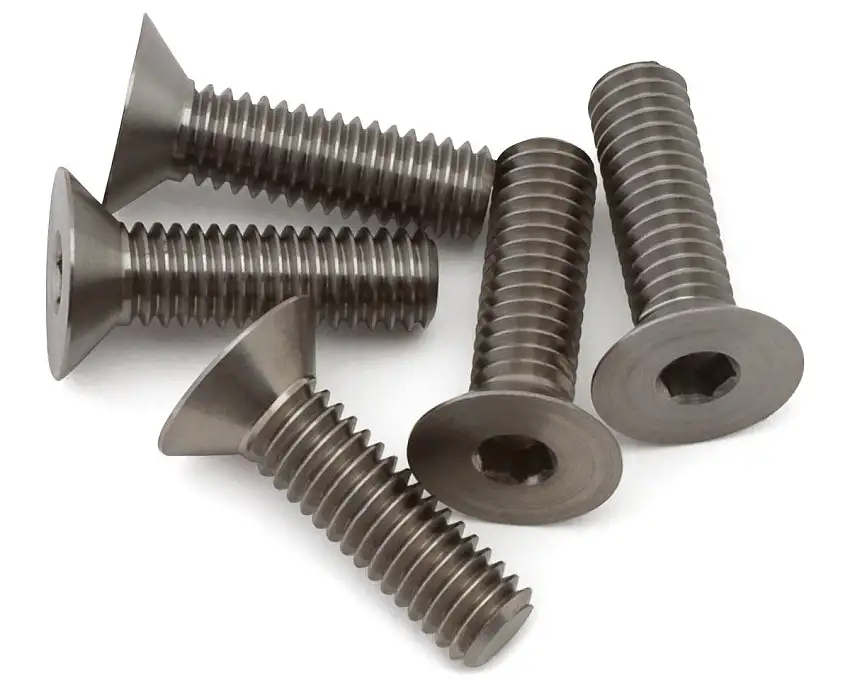 1UP Racing M4 Pro Duty Flat Head Titanium Screws (5) (4x14mm)