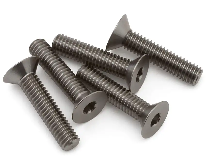 1UP Racing M4 Pro Duty Flat Head Titanium Screws (5) (4x18mm)