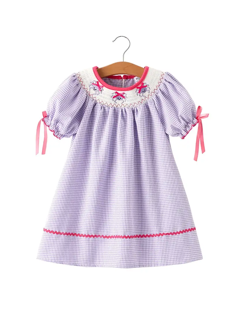 Autumn Spider Smock Embroidery Girls Dress