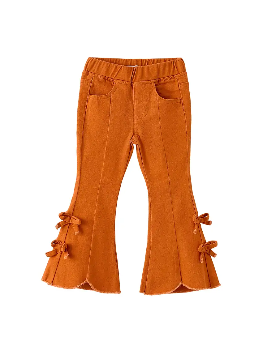 Fall Halloween And Thanksgiving Bow Bell Bottoms