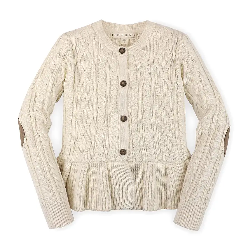 Cable Peplum Cardigan