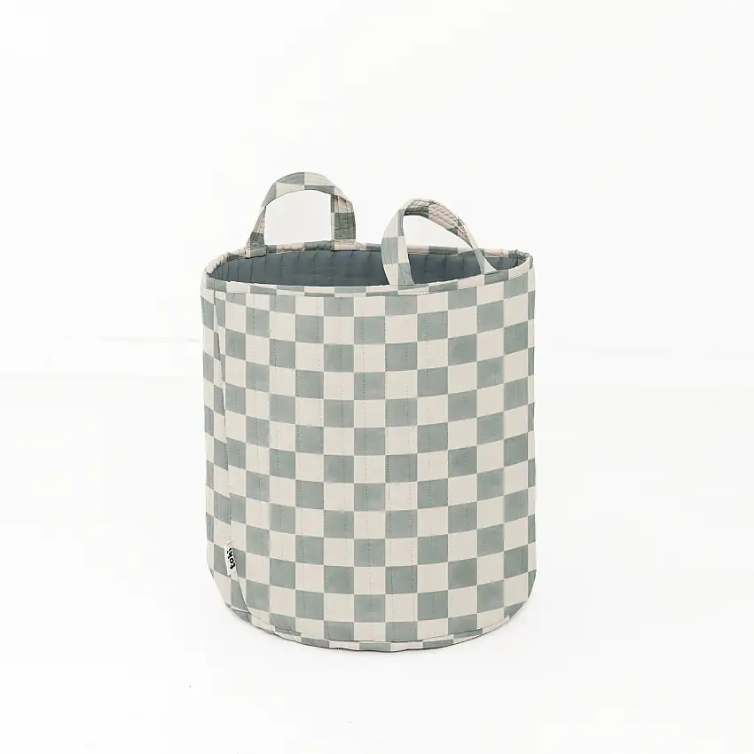 Checker Matcha Storage Basket