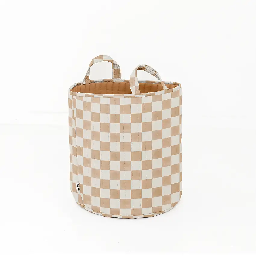 Checker Toffee Storage Basket