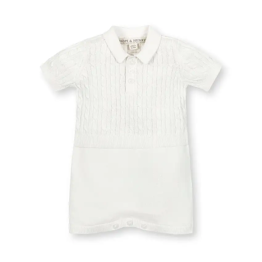 Organic Shortie Cable Sweater Romper