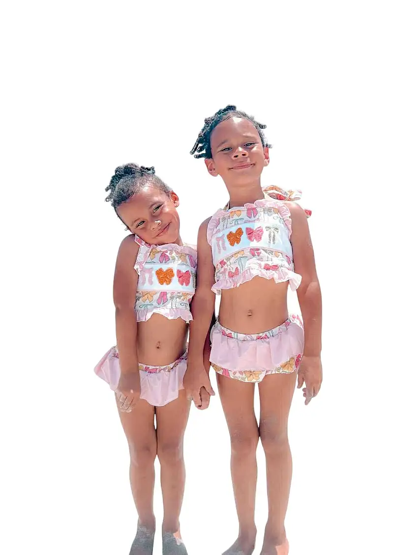 Pink Bows Two Piece Swimsuit