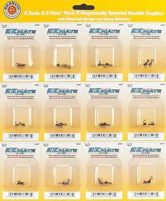 Bachmann 78503 N Scale E-Z Mate Mark II Magnetic Knuckle Couplers -- Short Shank 12 Pairs