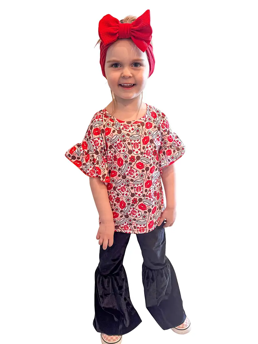 Coffee And Cake Pops Ruffle Top