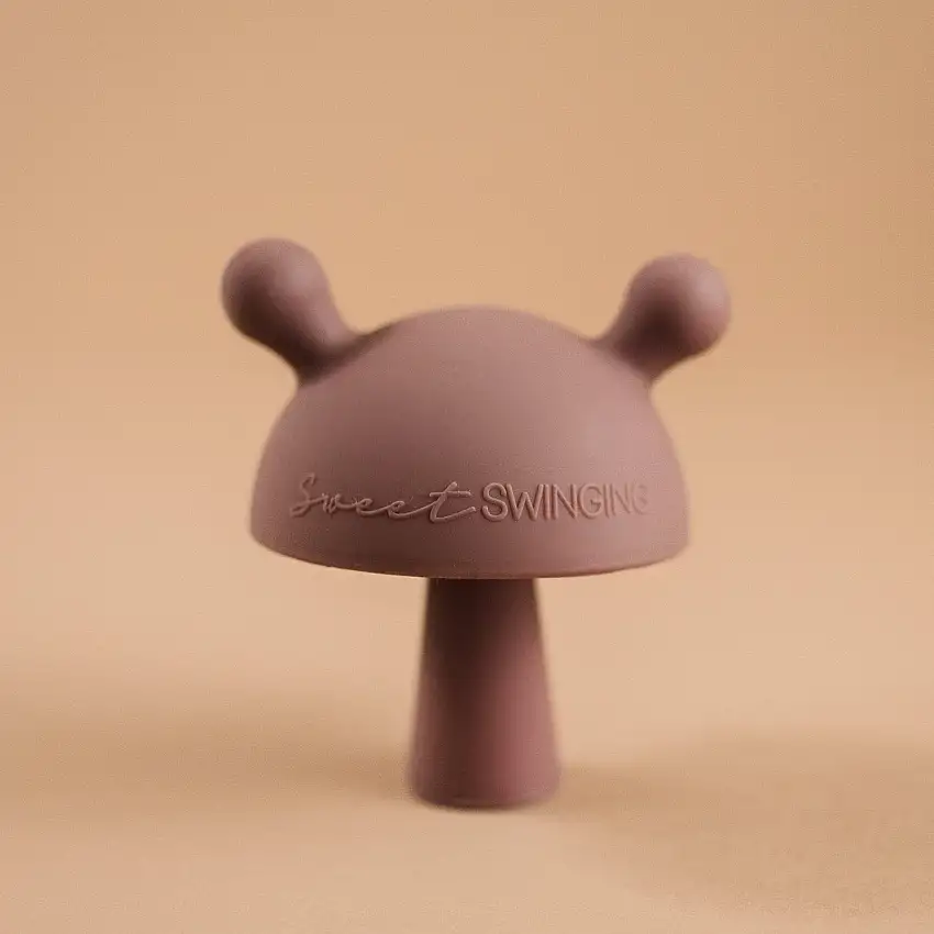 Mushroom Teether-mauve
