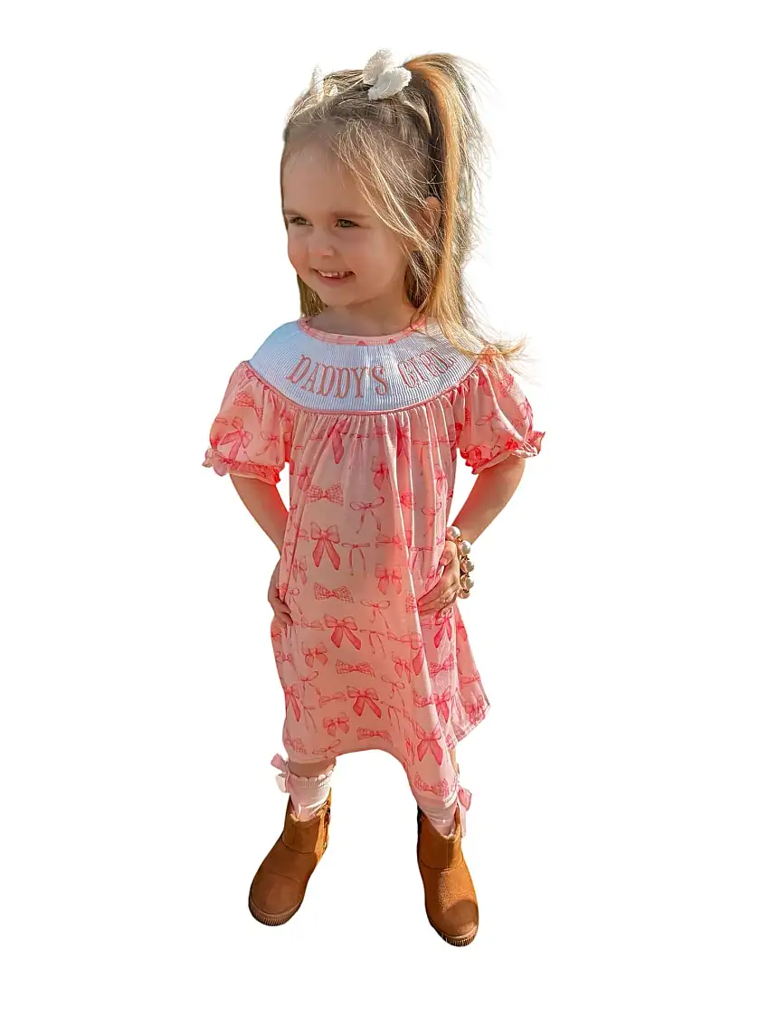 Smocked Bows Daddys Girl Dress