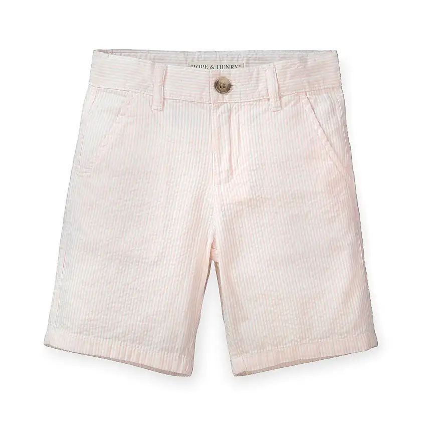 Organic Seersucker Short Classic Pink