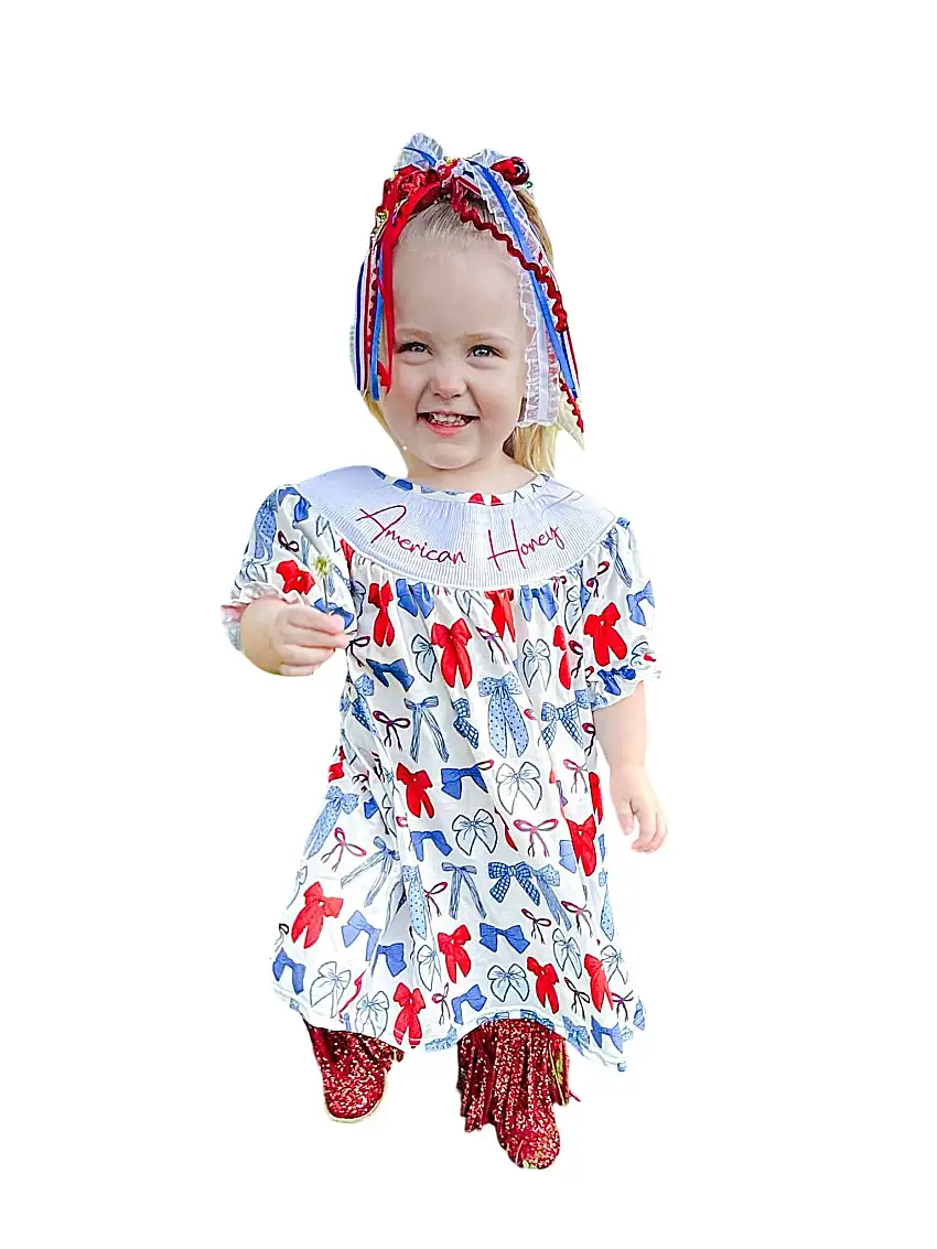 Smocked American Honey Bows Dress