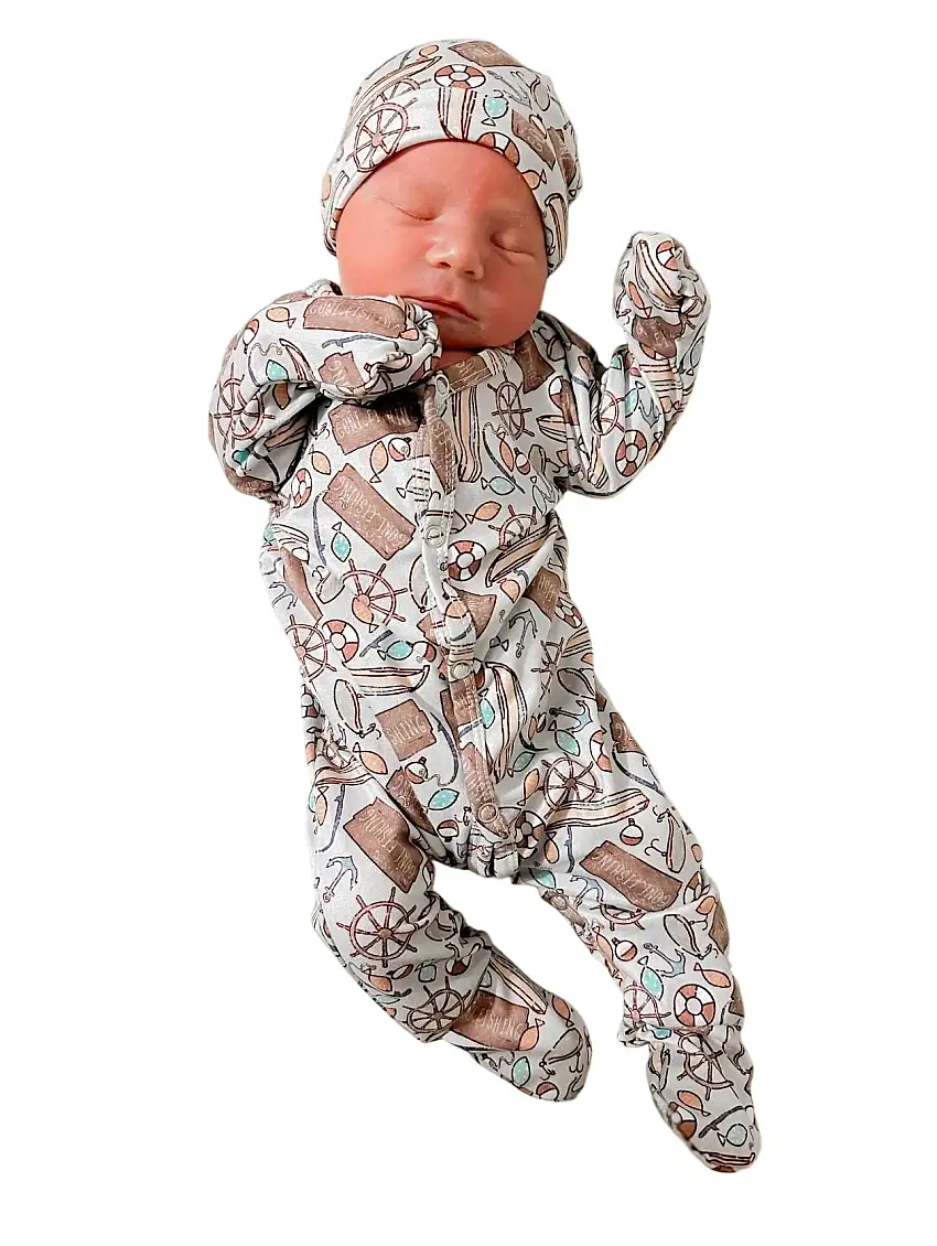 Newborn Gone Fishing Sleeper Set