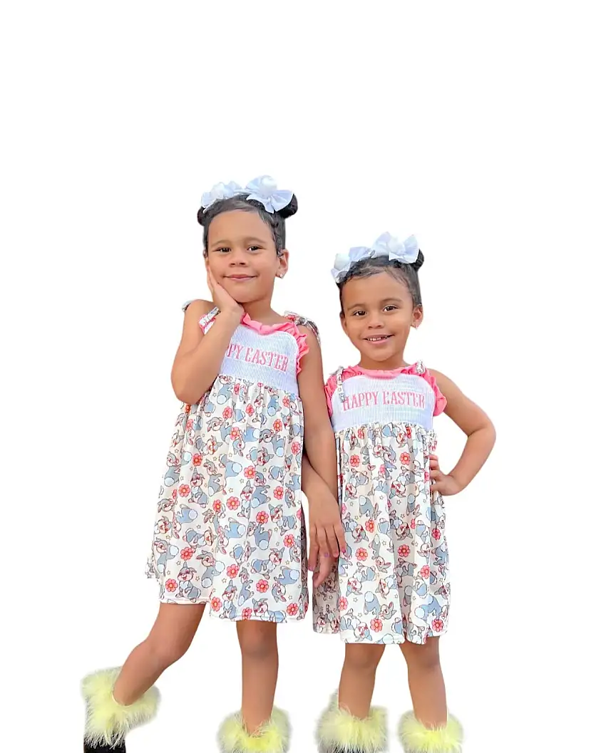 Smocked Happy Easter Thumper Dress