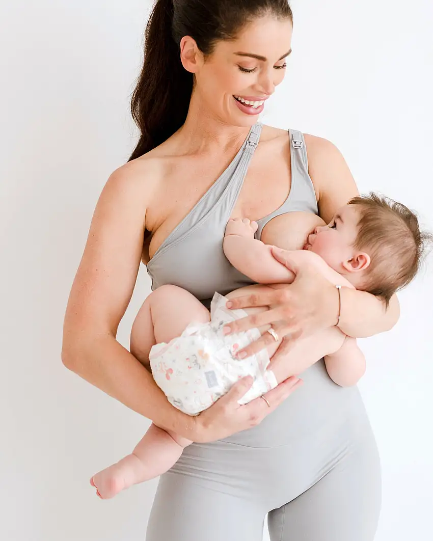 Axk Core Cross Body Nursing Bra - Light Gray