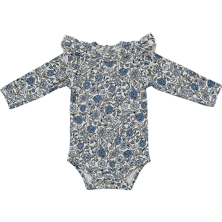 Bluebell Ruffle Sleeve Pointelle Bamboo Bodysuit