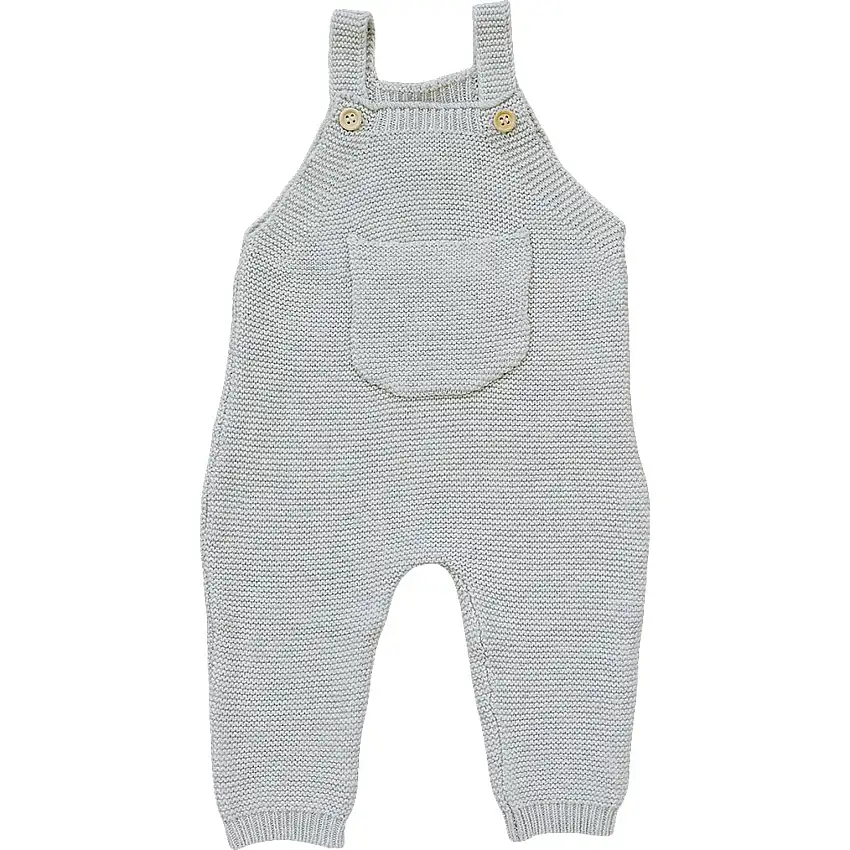 Grey Knit Overalls