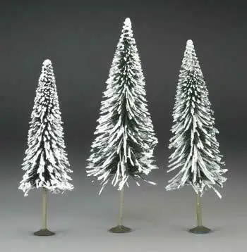 Bachmann 32202 O Scale SceneScapes(TM) Layout-Ready Trees -- Pine Trees with Snow 8-10" pkg(3)