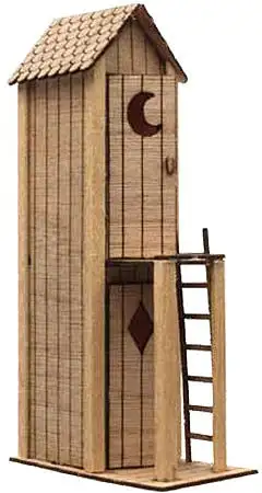 Atlas Model Railroad 4001018 HO Scale Double Duty Outhouse -- Laser-Cut Wood Kit - 1 x 1/2 x 2" 2.5 x 1.3 x 5.1cm