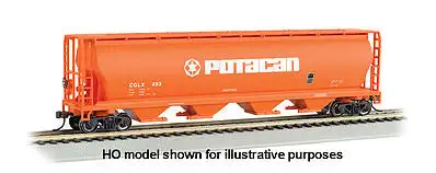 Bachmann 19157 N Scale Canadian Cylindrical 4-Bay Grain Hopper - Ready to Run - Silver Series(R) -- Potacan