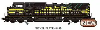 Bachmann 20434 O Scale GE Dash 9-44CW - Conventional 3-Rail w/True Blast Plus(R) Horn & Bell -- Norfolk Southern #8100 (Nickel Plate Road Heritage, blue, gray, orange)
