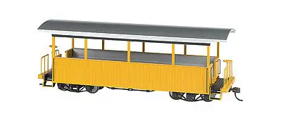 Bachmann 26003 On30 Scale Wood Excursion Car - Ready to Run -- Painted, Unlettered (yellow, silver Roof)