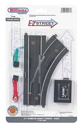 Bachmann 274 O Scale Track for Operating Vehicles & Trolleys - E-Z Street(R) -- 21" Diameter Remote Turnout Right Hand