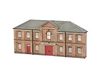 Bachmann 35056 N Scale Merchant's Hall False-Front Building -- Assembled - 4-3/4 x 1/2 x 2-3/8" 12.1 x 1.3 x 6cm