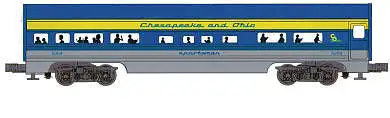 Bachmann 43011 O Scale Williams(TM) by Bachmann, Aluminum Streamliner 2-Car Passenger Add-On (60') -- Chesapeake & Ohio, Includes: Combine & Diner