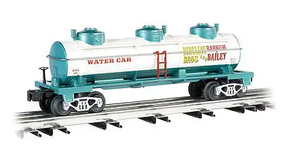 Bachmann 47120 O Scale 3-Dome Tank Car - 3-Rail - Ready to Run - Williams(TM) -- Ringling Bros. and Barnum & Bailey(TM) #103 (Water)