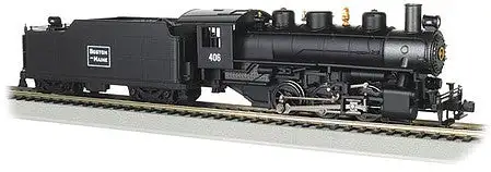 Bachmann 50406 HO Scale USRA 0-6-0 with Short-Haul Tender - Standard DC with Smoke -- Boston & Maine #406 (black)