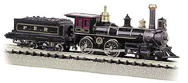 Bachmann 51005 HO Scale 4-4-0 w/Coal Tender Load - Standard DC -- Pennsylvania Railroad (black, graphite, gold)