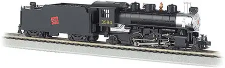 Bachmann 51505 HO Scale Baldwin 2-6-2 Prairie with Smoke - Standard DC -- Canadian National #3594 (black, silver, red)