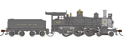 Bachmann 52202 HO Scale Baldwin 4-6-0 - Standard DC -- Baltimore & Ohio #1357 (black, graphite)