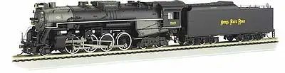 Bachmann 52401 HO Scale 2-8-4 Berkshire w/Sound & DCC -- Nickel Plate Road #765 (Railfan Version, black, graphite)