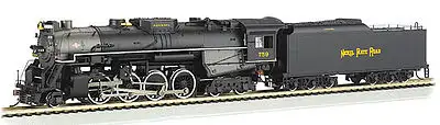 Bachmann 52404 HO Scale 2-8-4 Berkshire w/Sound & DCC -- Nickel Plate Road #759 (black, graphite)