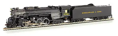 Bachmann 52405 HO Scale 2-8-4 Kanawha/Berkshire w/Sound & DCC -- Chesapeake & Ohio #2705 (black, graphite)