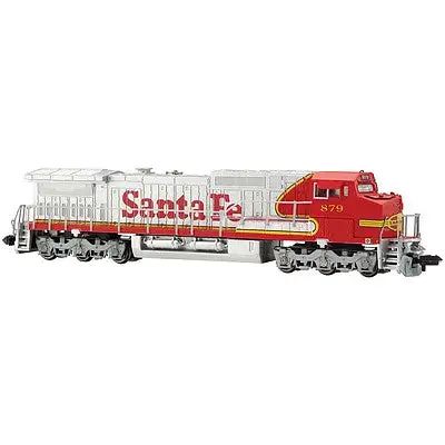 Bachmann 67352 N Scale Dash 8-40CW w/DCC & Sound -- Santa Fe #879 (Warbonnet; silver, red, yellow)