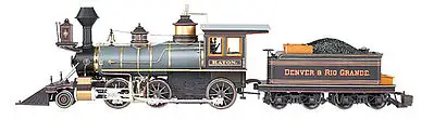 Bachmann 81488 G Scale 2-6-0 - Standard DC - Spectrum(R) -- Denver & Rio Grande "Raton" (Russian Iron; brass, black, gold)