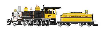 Bachmann 91803 G Scale 4-6-0 - Standard DC - Sound-Ready with Installed Speaker -- Denver & Rio Grande Western 176 (Bumblebee, yellow, black, silver)
