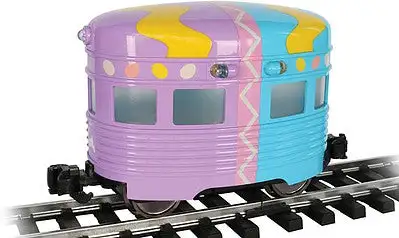 Bachmann 96277 G Scale Eggliner - Standard DC -- Easter (teal, lavender)