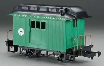 Bachmann 97092 G Scale Wood Baggage Car - Ready to Run - Li'l Big Haulers -- Short Line Railroad (green, black)