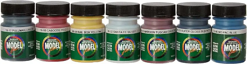 Badger 1703 Modelflex Paint Railroad Private Car Colors Set