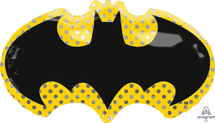 Batman Emblem Foil Balloon – 30" Yellow & Black