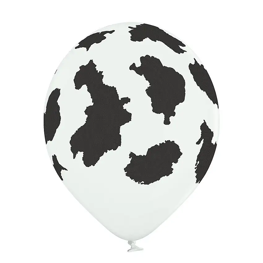 Black And White Cow Print Latex Balloons